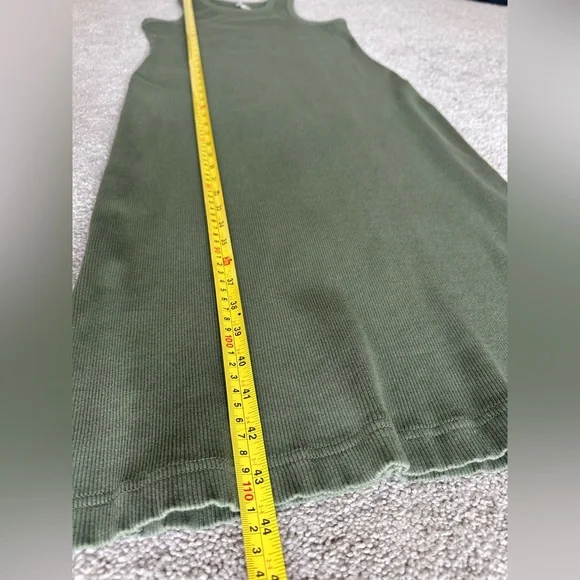 Pact Favorite Rib Racerback Tank Ribbed Midi Dress Olive Green Sz XS - Picture 5 of 7